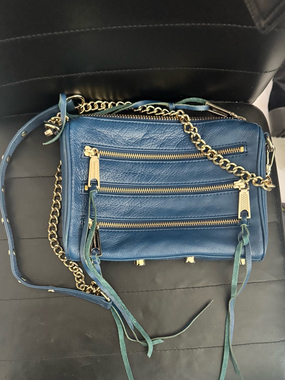 Rebecca minkoff 
blue Leather Crossbody Bag in Blue with Gold Hardware